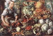 BEUCKELAER, Joachim Market Woman with Fruit, Vegetables and Poultry  intre Germany oil painting reproduction